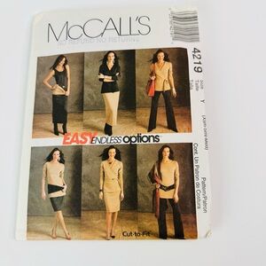McCalls Sewing Pattern 4219 Top Dress Skirt Pants Size Y Xsm - SML - Med